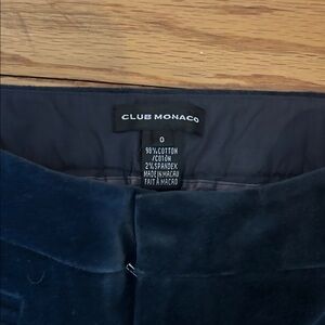 Club Monaco Midnight Blue Velvet Trousers